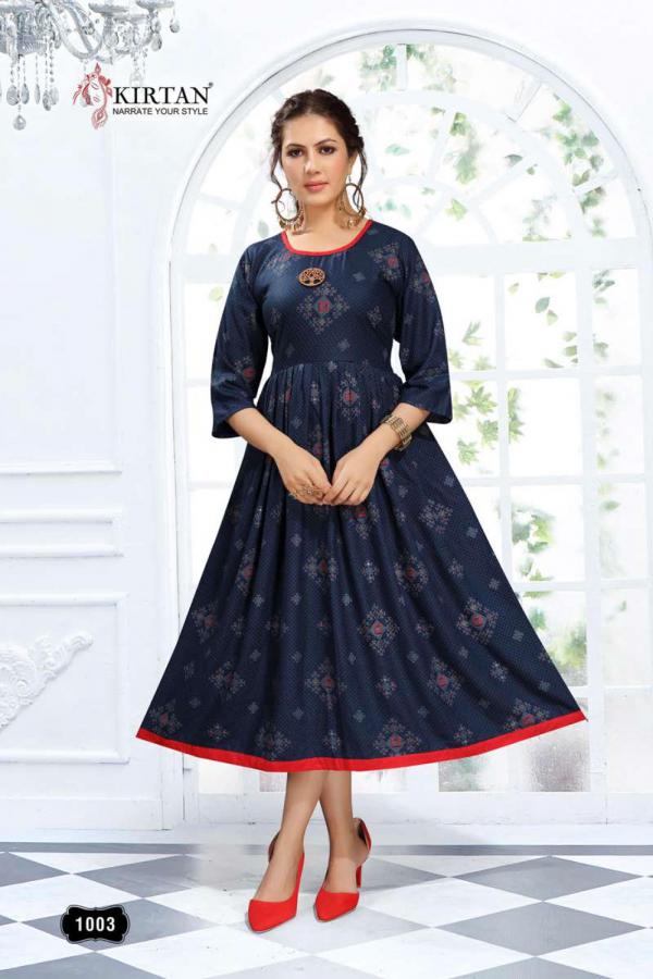 Kirtan Aarohi 2 Beautiful Rayon Printed Flair Kurti 